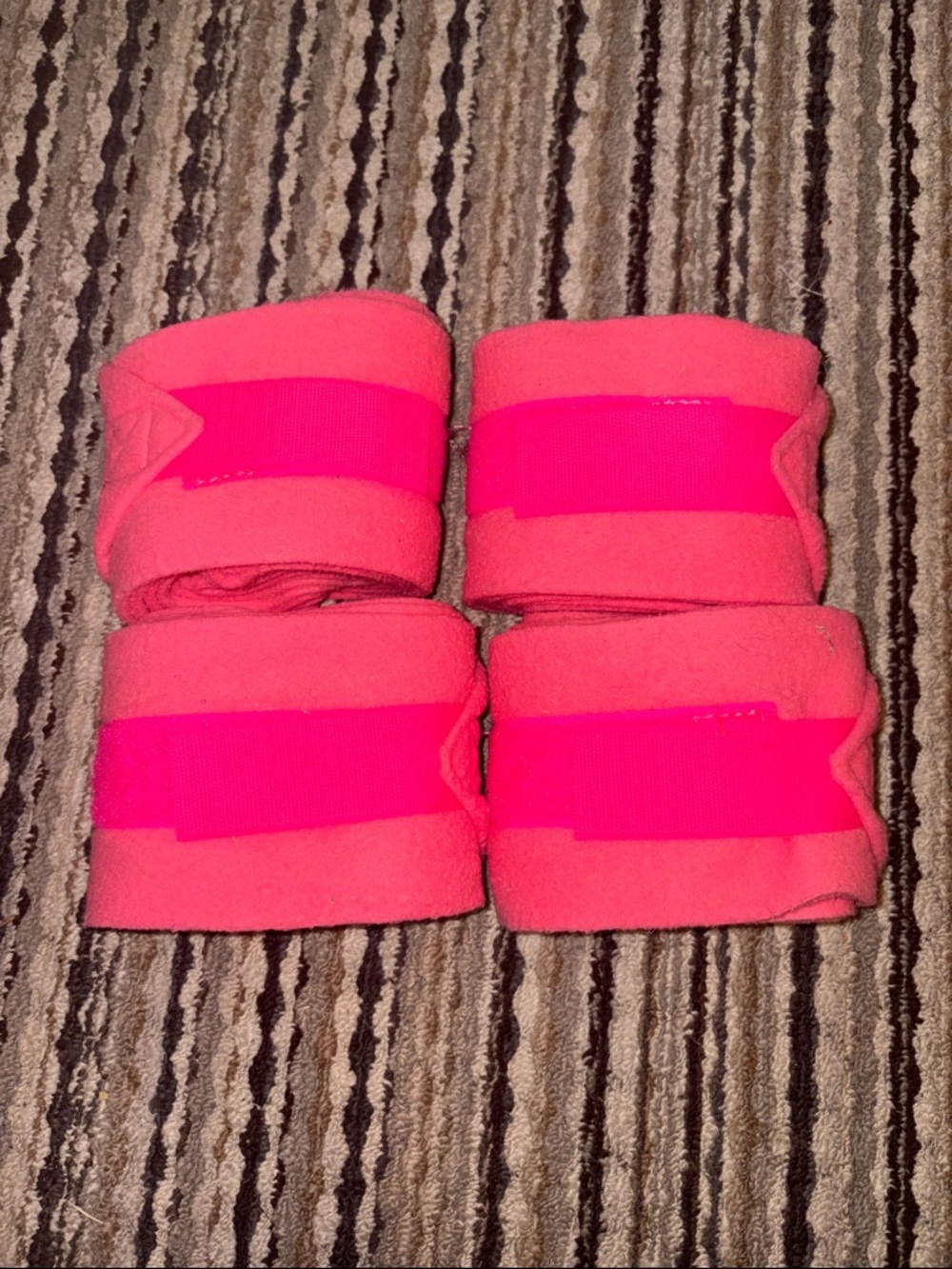 Bright Pink Fleece Polo Wraps - Set of 4